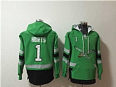 Mens Philadelphia Eagles #1 Jalen Hurts Green Ageless Must-Have Lace-Up Pullover Hoodie,baseball caps,new era cap wholesale,wholesale hats
